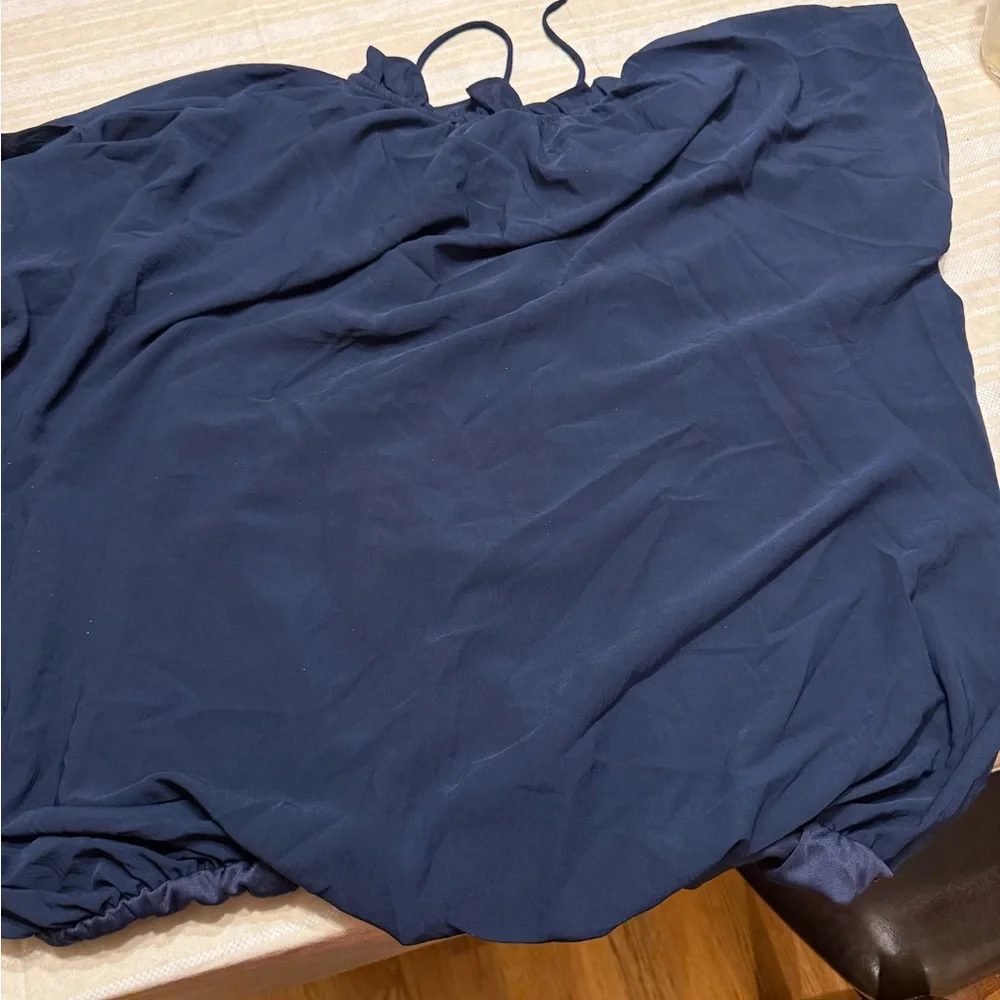Seven7 Deep Blue Ruffle Top - Picture 4 of 4